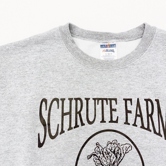 Schrute Farms Crewneck Sweater Gray The Office  SZ S - Picture 2 of 4